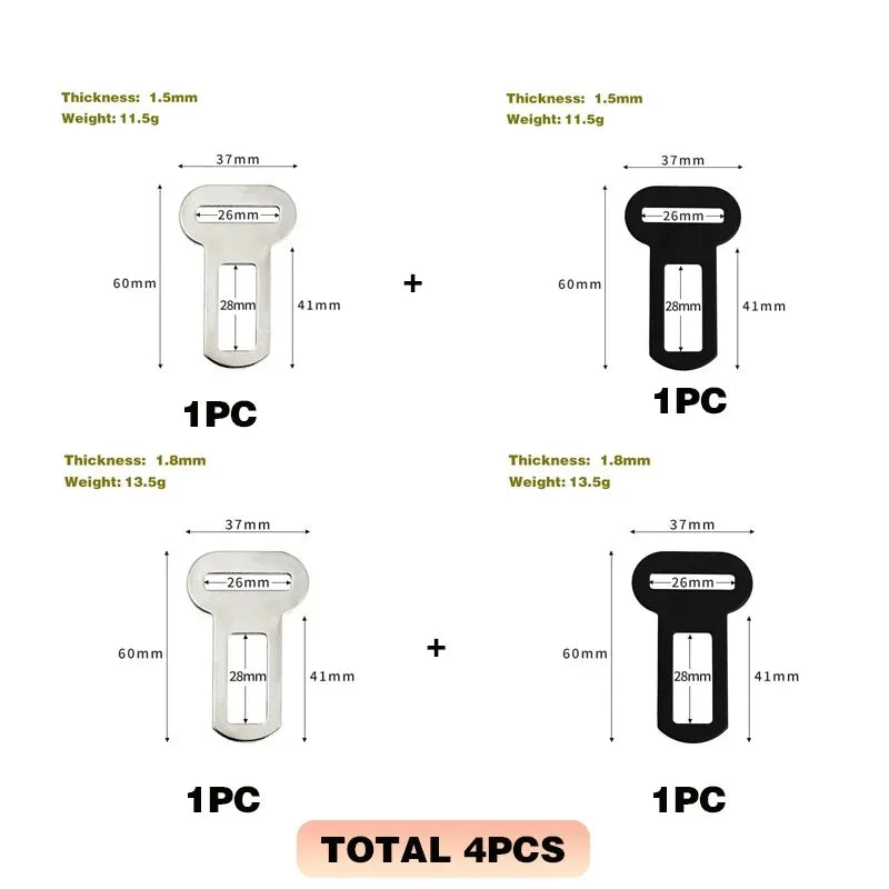 Pet Seat Belt Adapters - Car Metal Clips for Pet Leashes, Compatible with Truck & Car Seats