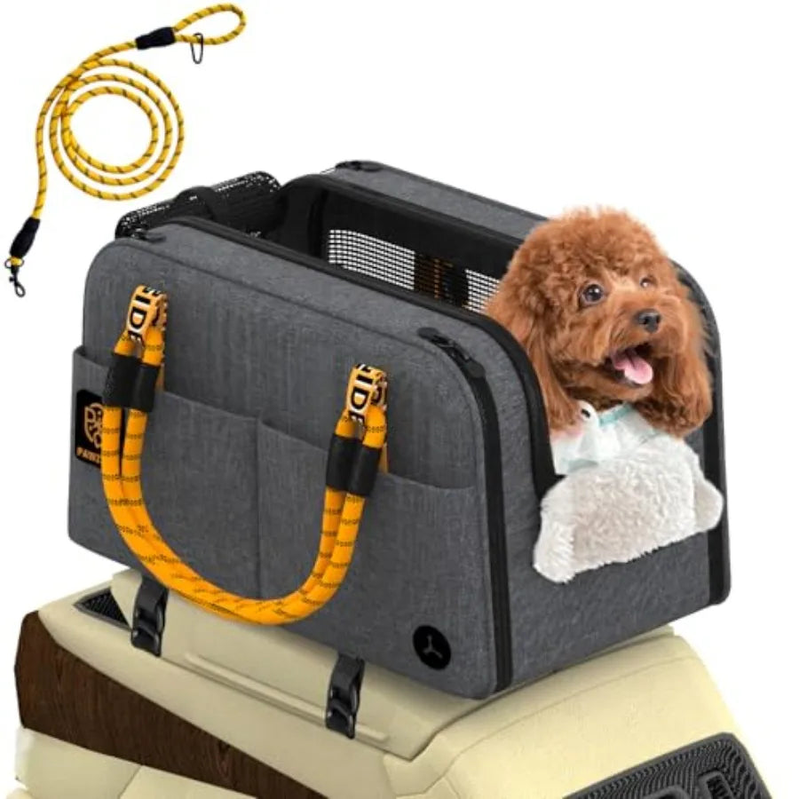 Center Console Dog Car Seat, Enclosed Small Dog Armrest Booster Carseat, Secure Straps andAnti Slip, Portable TSA Approved Pupp