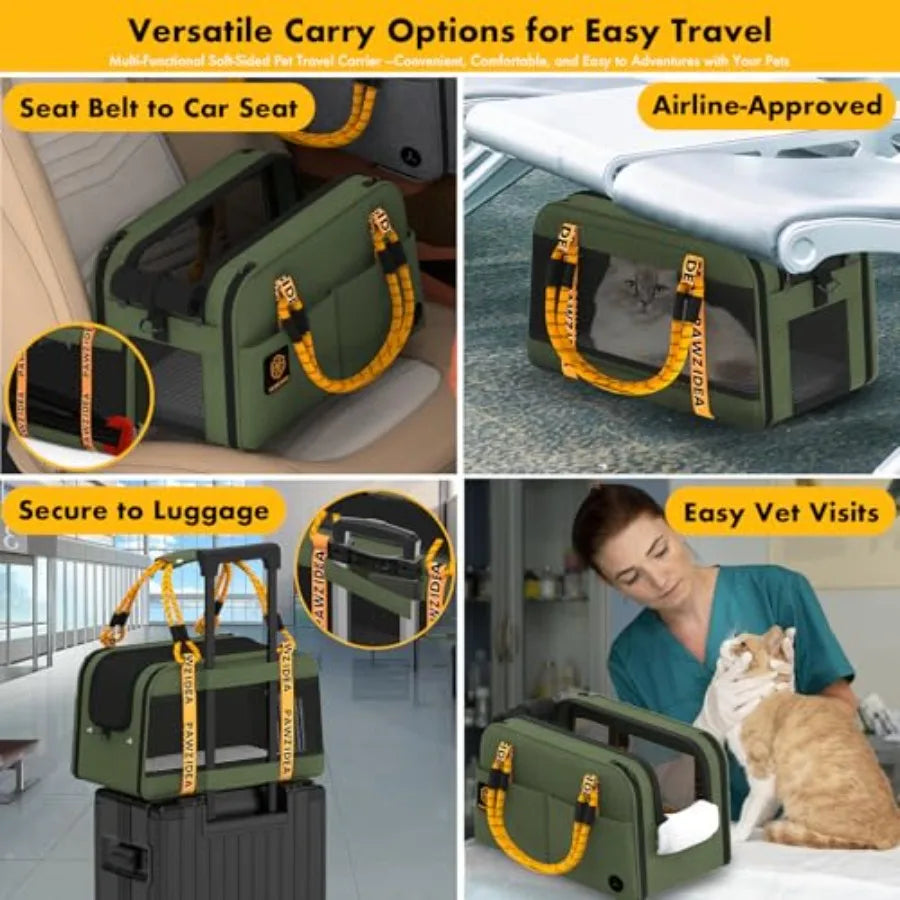 Center Console Dog Car Seat, Enclosed Small Dog Armrest Booster Carseat, Secure Straps andAnti Slip, Portable TSA Approved Pupp