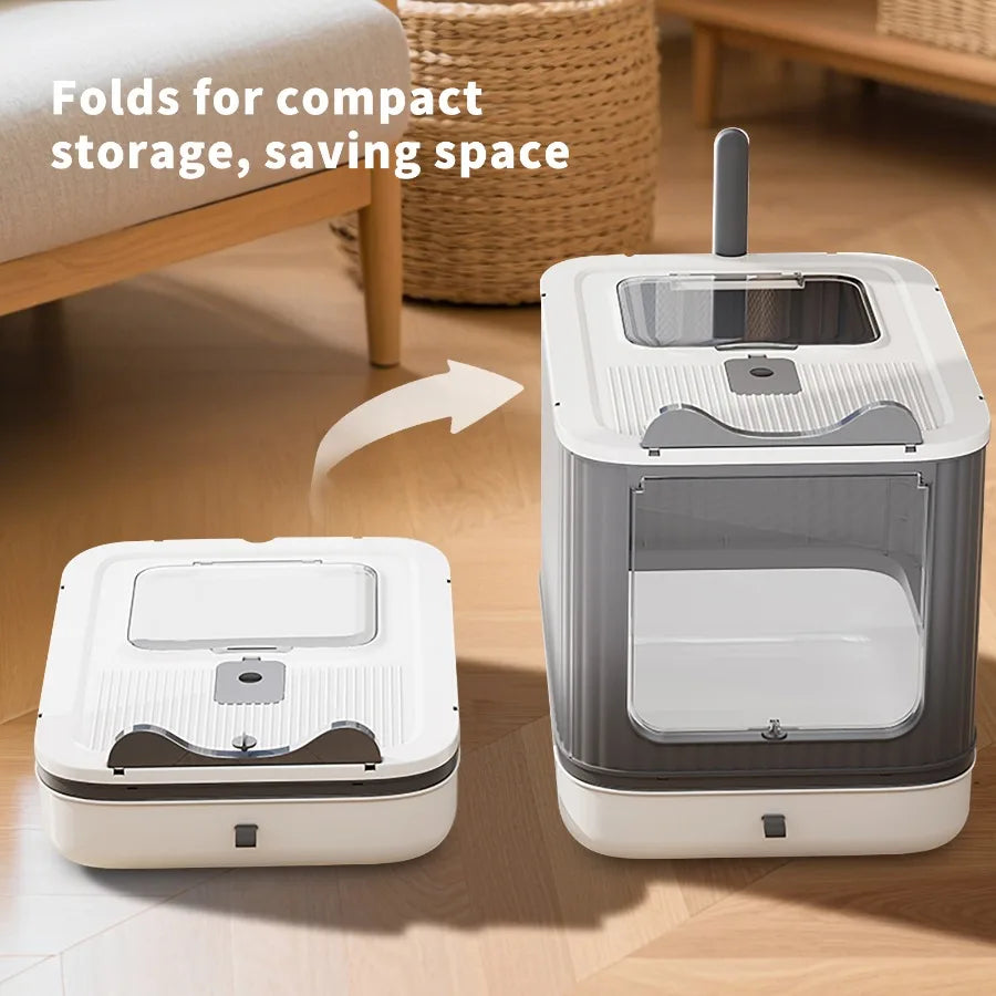 Elevated leak proof elf white cat litter box, made of sturdy and durable materials, also suitable for multi cat households